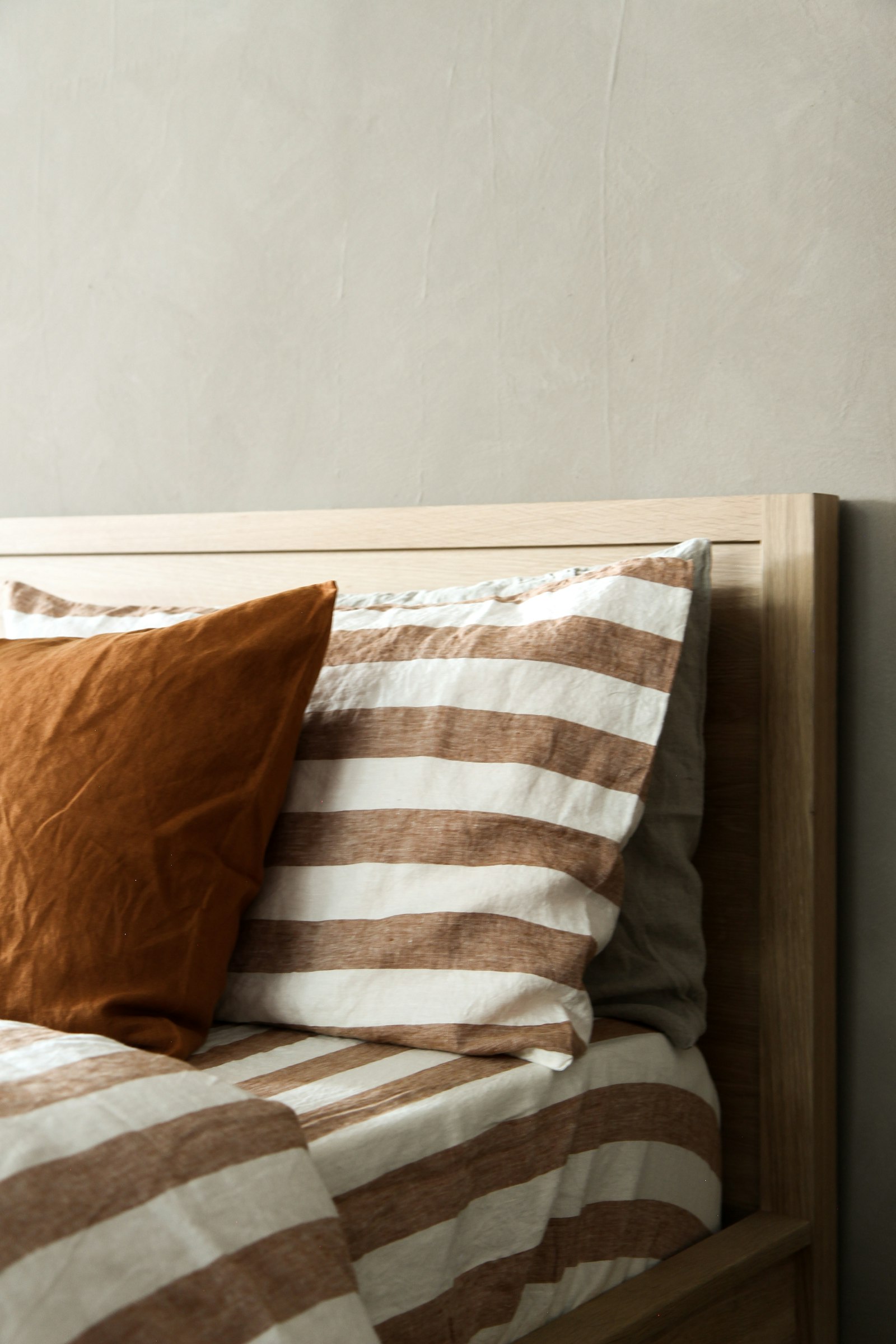 Master bedroom painted in a warm neutral