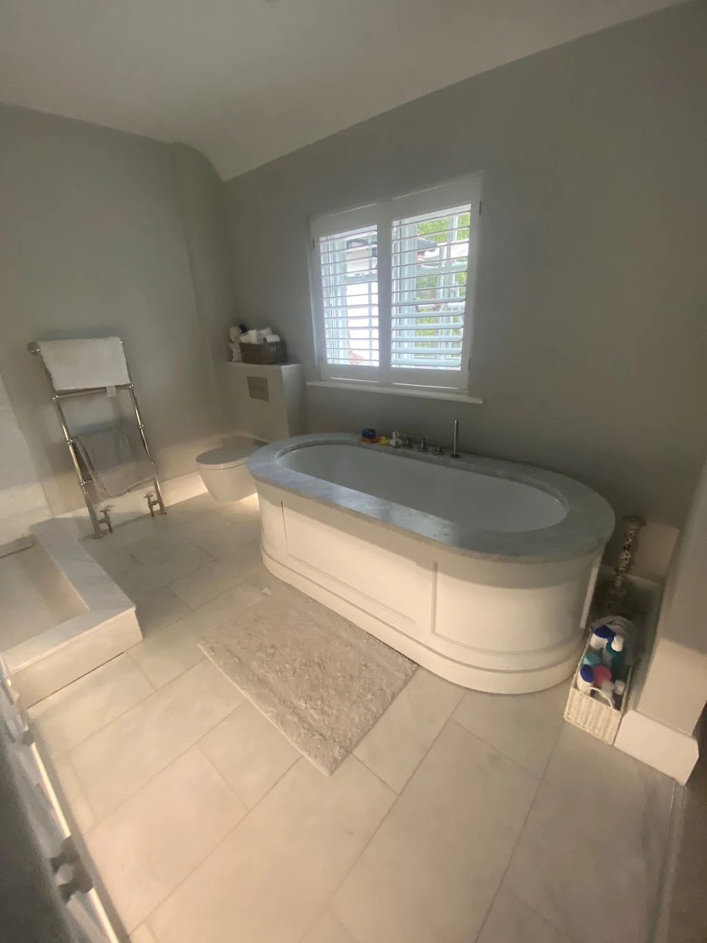 Completed bathroom plumbing