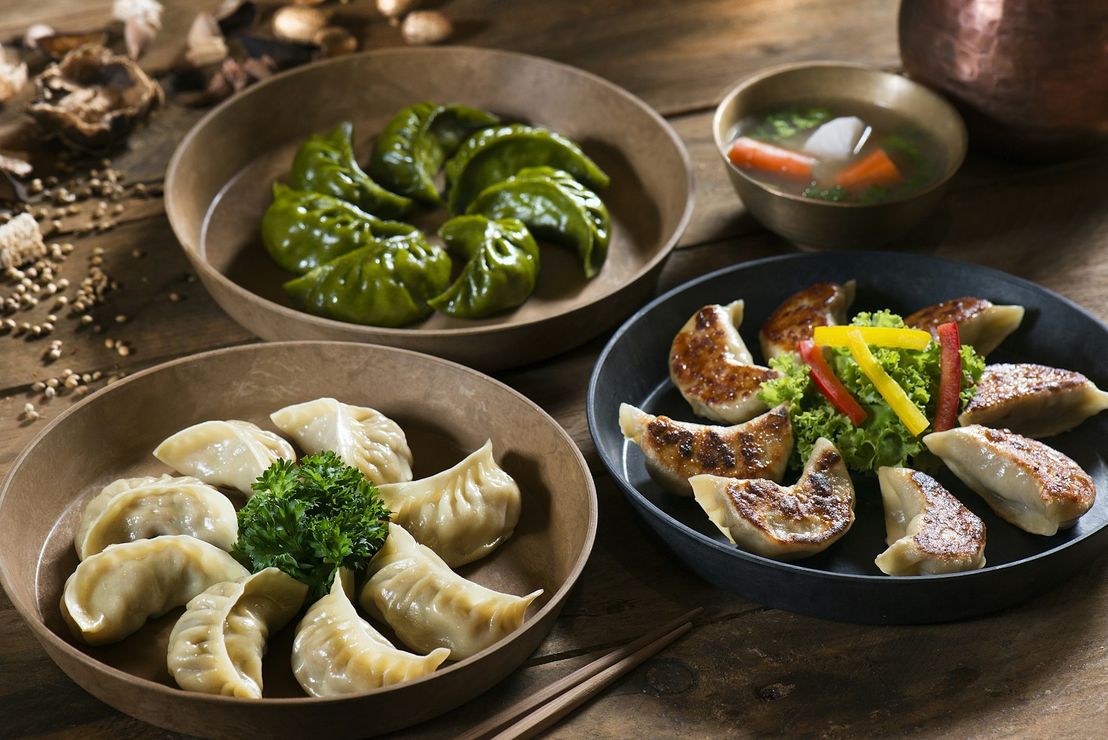 Grilled dumplings, six pieces