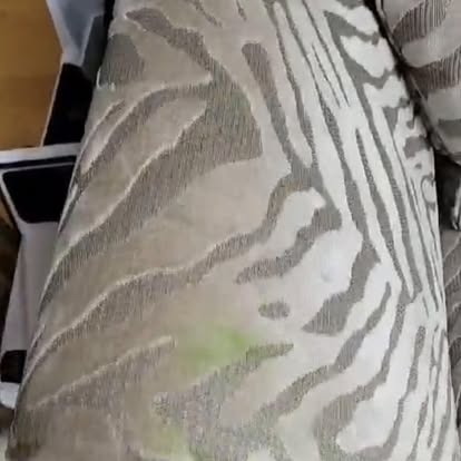 Sofa upholstery with visible staining before clean