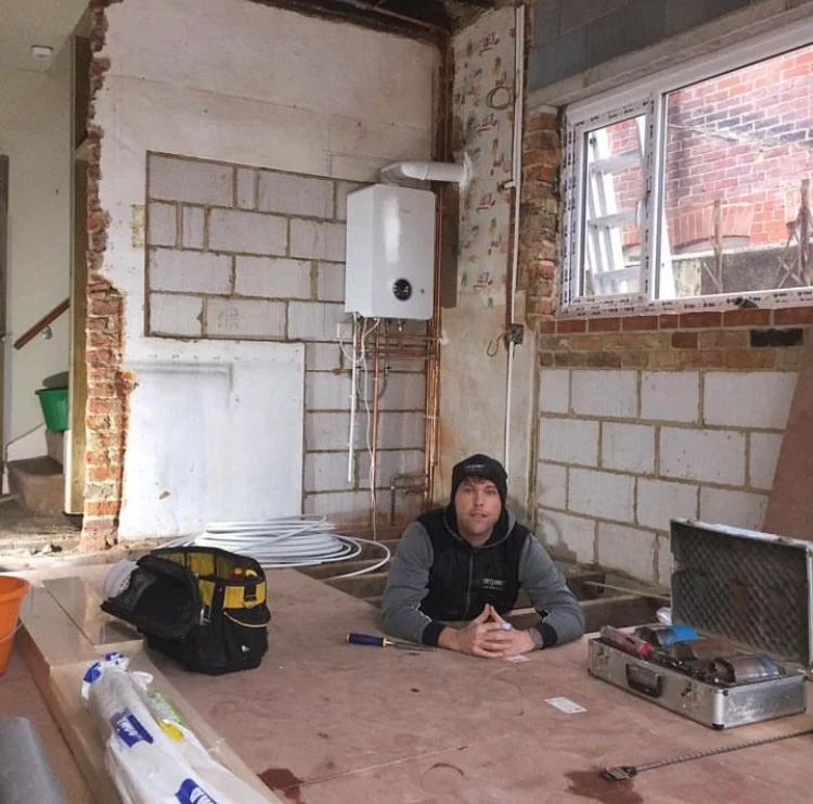 Top Plumb engineer on site during a full renovation first fix