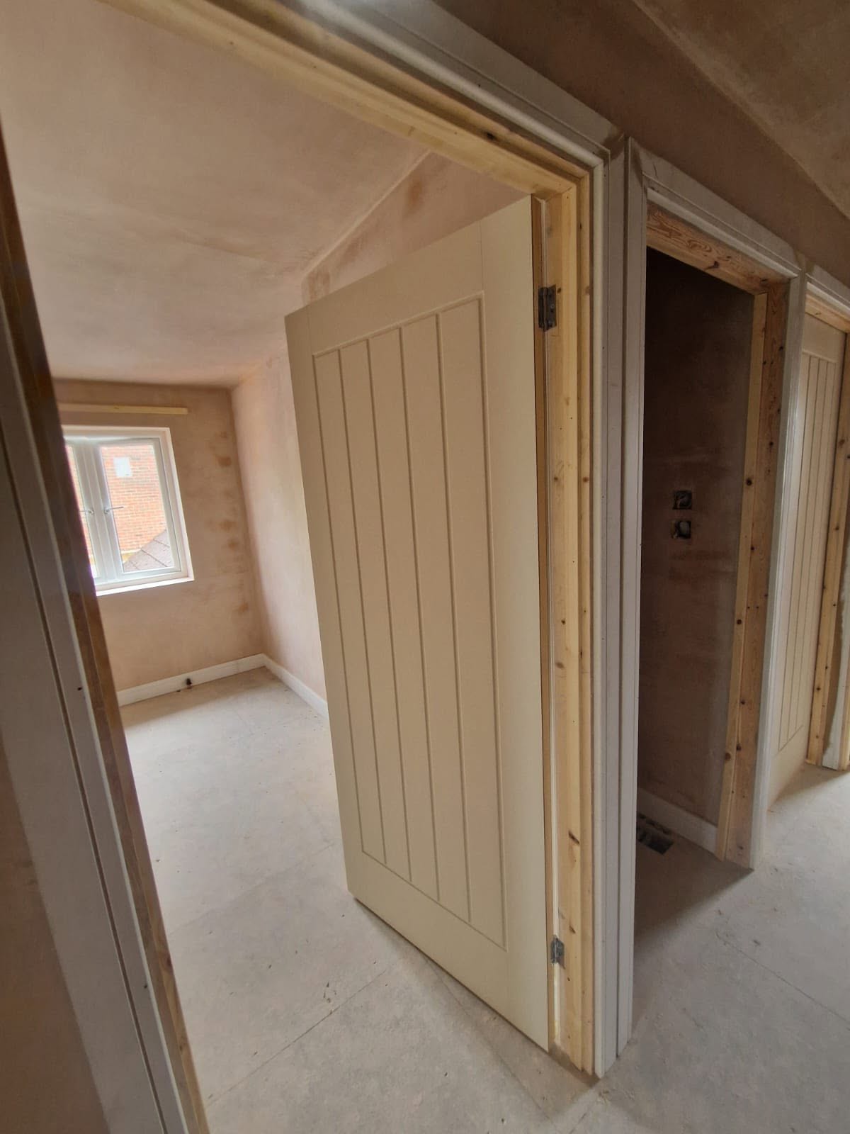 New internal doors fitted and finished during a property refurbishment