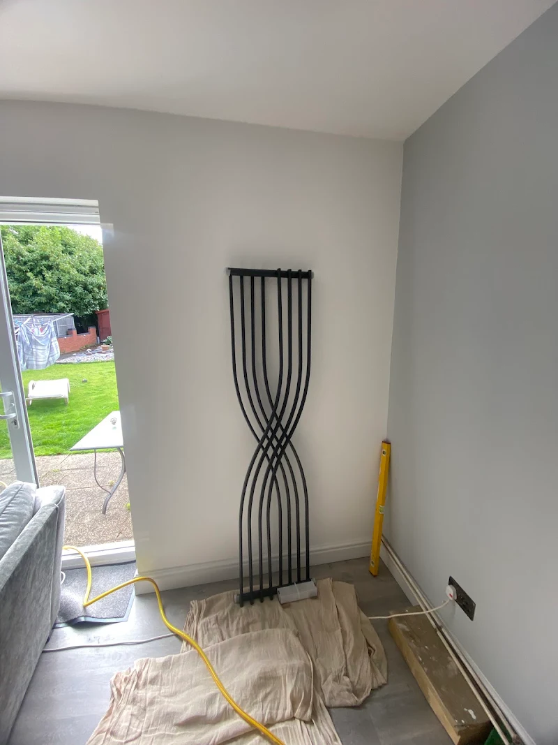 Modern vertical radiator installation