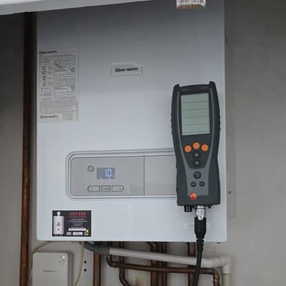 Boiler undergoing flue gas analysis testing